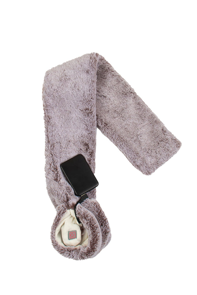 WARMTECK Unisex Angora Warm Heated Scarf-Gray-Heated Scarf--