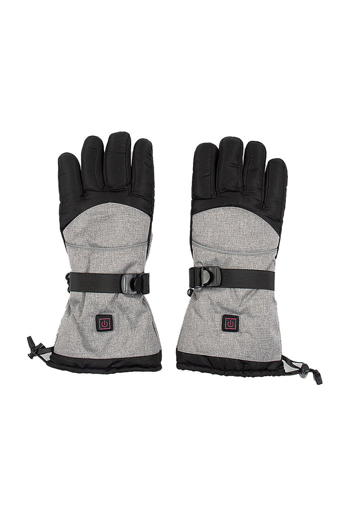 WARMTECK Men or Women Adjustable Color-Blocked Outdoor Warm Heated Gloves-Black&Gray-Heated Gloves-S-