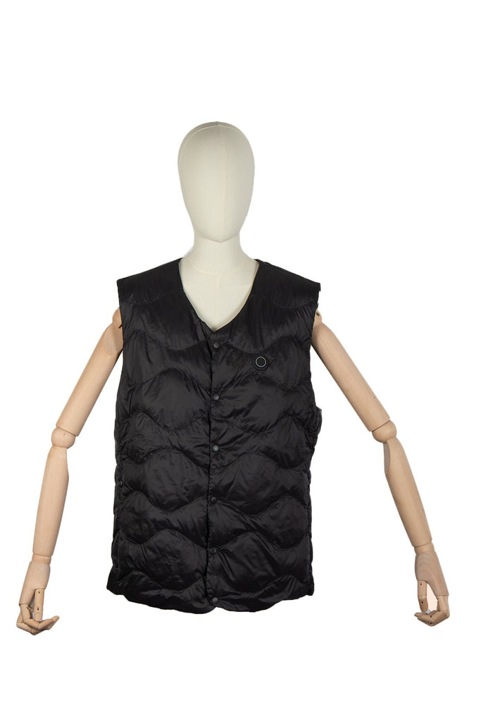 WARMTECK Men's V-Neck Down Electric Heated Vest-Black-Heated Vest-S-