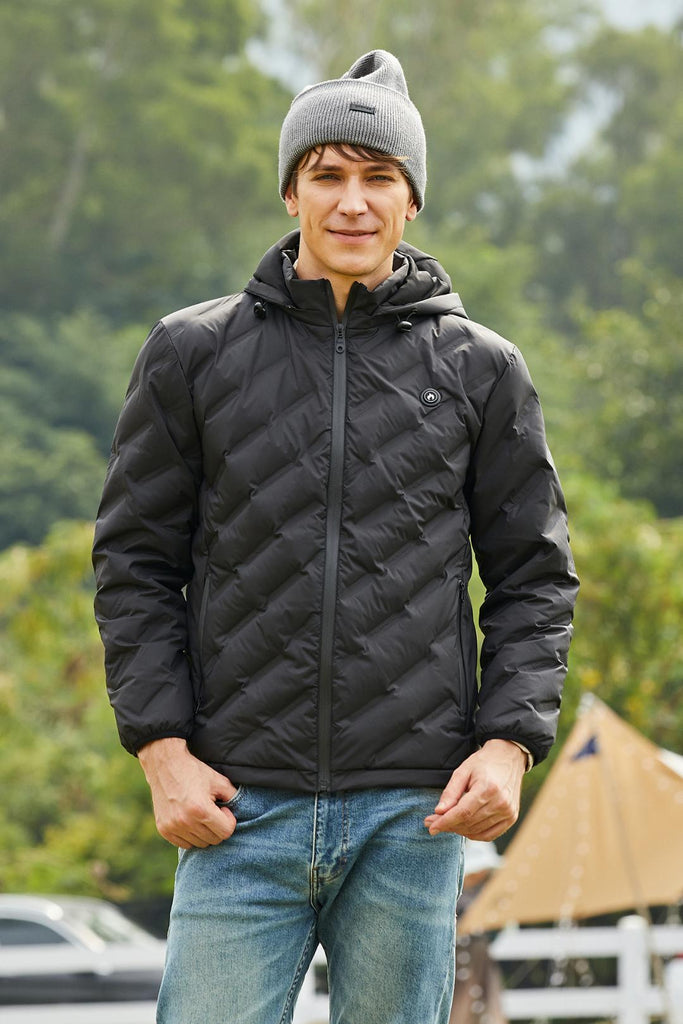 WARMTECK Unisex Classic Rechargeable Smart Heated Jacket - Black-Heated Jacket-S-