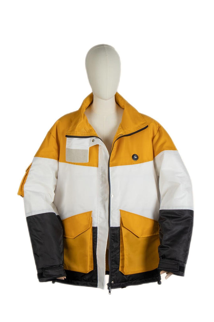 WARMTECK Women's Color-Blocked Outdoor Skiing Fashion Heated Jacket-Yellow&White-Heated Jacket--